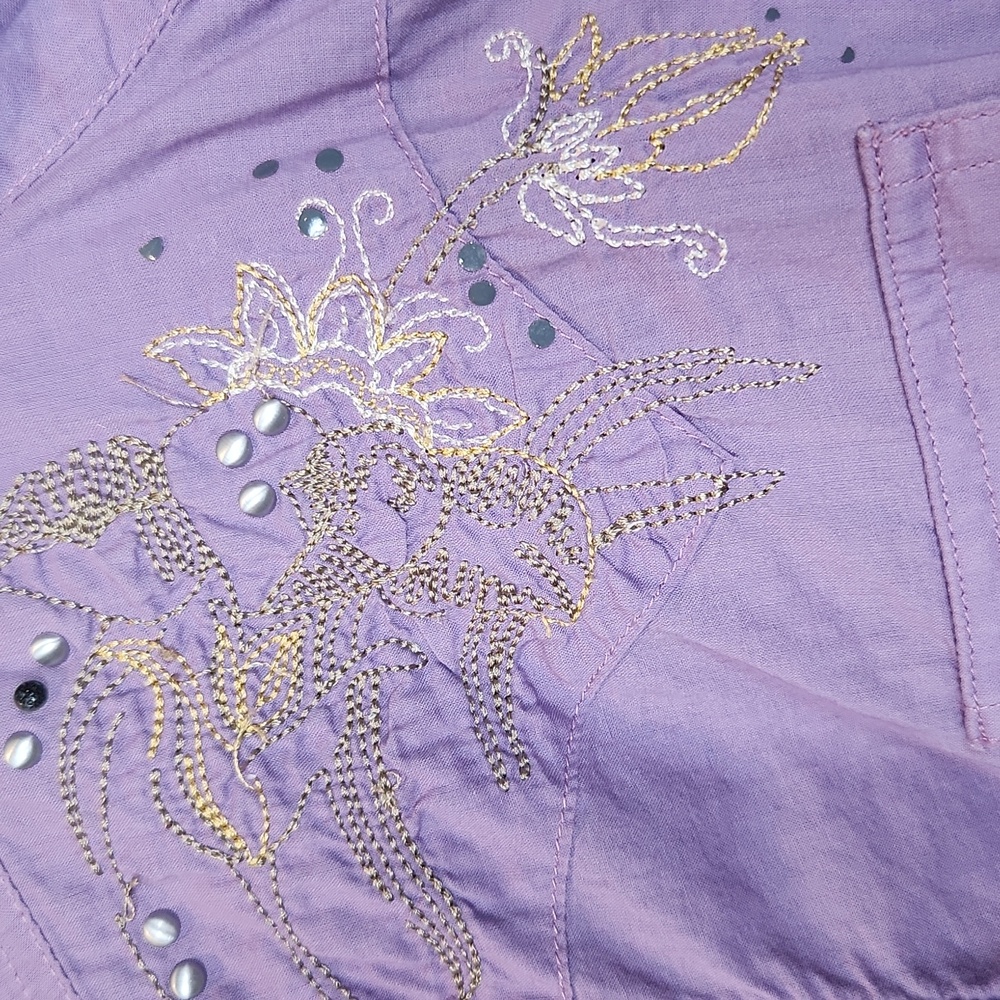 Twenty X Western Purple Embroidered Shirt Size Large - Picture 3 of 12